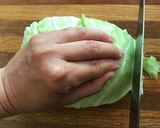 A picture of step 4 of Hiroshima-style Okonomiyaki (Basic).