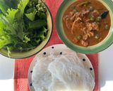 A picture of step 4 of Panaeng Pork Shoulder Curry with Rice Noodles, Winged Beans, and Fresh Vegetables.