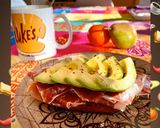 A picture of step 4 of Serrano Ham and Avocado Toast.