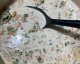 A picture of step 4 of Broccoli cheddar soup with bacon.