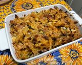 Une image de l'étape 19 de Gratin de macaronis au lard, courgettes et roquefort.