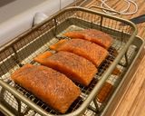 A picture of step 7 of Air-Fried Honey Soy Salmon with Garlic Parmesan Potatoes.