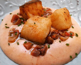 Foto del paso 6 de la receta: Bacalao a la andaluza con cremoso de revolconas y rovellons