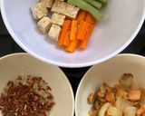 Foto langkah ke 1 dari resep Mpasi 8 bulan(nasi, salmon, tempe, wortel).