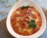 Foto langkah ke 7 dari resep Sausage Mozaru (nasi panggang mozarella sosis).