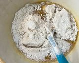 A picture of step 4 of Easter GF blondies.