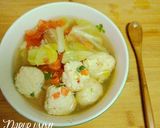 Foto langkah ke 5 dari resep Sop pentol ayam tanpa tepung.
