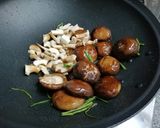 A picture of step 1 of Fried Fresh Shiitake Mushrooms with Soy Sauce.