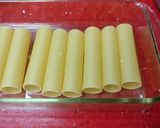 A picture of step 1 of Italian lasagna cannelloni filled with Indian paner tikka.