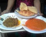 A picture of step 5 of Halwa,poori,Choly ke tarkari Made By Shaheen Ali.