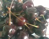 A picture of step 1 of Cherry Shake 🍒🍷🍷🍷.