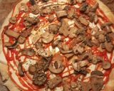 Foto del paso 9 de la receta Pizza de hojaldre con ternera picada y champiñones