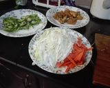 A picture of step 2 of Steam chicken with vegetable fried rice.