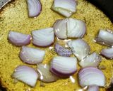 A picture of step 2 of Aloo matar gravy with Hari pyaz ki bhujiya.