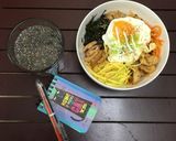 Hình bước làm 5 của món Bibimbap eat clean