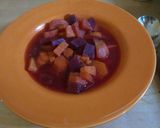 Édesburgonyás-céklás leves recept fázis 6 fotója