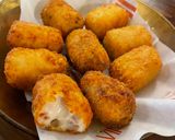 Foto del paso 7 de la receta: Croquetas Variadas, cecina, jamón ibérico, pollo, calçots y de chistorra con huevo frito😜😜😜😜