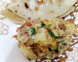 A picture of step 7 of Paratha with Aloo ka bhurta.