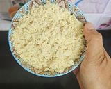 A picture of step 1 of Kaju katli.