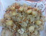 A picture of step 5 of Jaggery semolina makhany ka halwa.