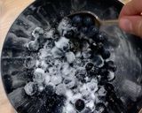 A picture of step 3 of Sloe-boshi (a sacreligious seasonal version of umeboshi).
