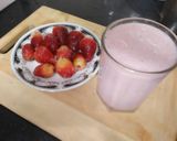 A picture of step 3 of Strawberry Milk Shake😃😃.