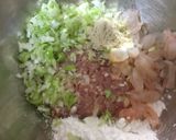 A picture of step 2 of Chicken and Shrimp Pinkish Dumpling.
