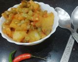 A picture of step 4 of Green beans with potato.