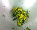 A picture of step 3 of Neem Leaves with Eggplant Stir- Fry.