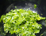 A picture of step 1 of Amaranth leaves paddu.