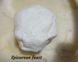 A picture of step 6 of Dudh Puli Rice dumplings cooked in milk.