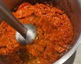 A picture of step 4 of Romesco sauce - Mediterranean roasted red pepper sauce.