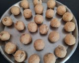 A picture of step 4 of Coconut suji laddu.