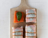 Foto del passaggio 2 della ricetta Trancio di salmone al lardo su crema di zucca