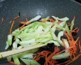 A picture of step 1 of Chinese Quick Vegetables Stir Fry celery, cloud ear, carrot mix.