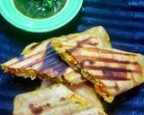 A picture of step 7 of Multigrain sprout paneer grilled wrap.