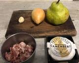 Baked Camembert with Caramelised Onions, Bacon and Pears