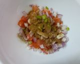 A picture of step 3 of Paneer chaat.