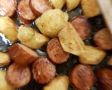 A picture of step 4 of My Smoked Sausage & BBQ Beans with Fried Potato. 😁.