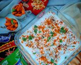 A picture of step 3 of Dahi bara chaat.