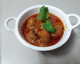 A picture of step 3 of Kashmiri dum aloo.
