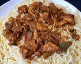 A picture of step 4 of Tikka spaghetti 🍝 😋.