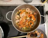 A picture of step 4 of Homemade Squid Ink Tagliolini with Jumbo Shrimp and Zucchini.