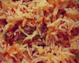 A picture of step 5 of Schezwan fried rice.