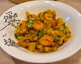 A picture of step 3 of Lauki with Prawns / Lau Chingri.