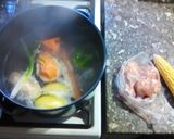 Foto del paso 2 de la receta: Pucherito y sopa 🍠🌽🐥╮(^▽^)╭🍵