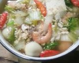 Foto langkah ke 6 dari resep Sup Sawi Putih Udang Tahu Telur Puyuh.