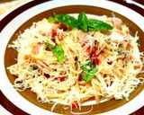 Pas rețetă "Medusa al pomodoro" - spaghette cu crenvurșt în sos de roșii 5 fotografie