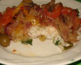 Foto del paso 7 de la receta: Lomo de pez gallo cubierto con verduras salteadas y champignones