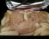 A picture of step 1 of Grecian pork chops.
